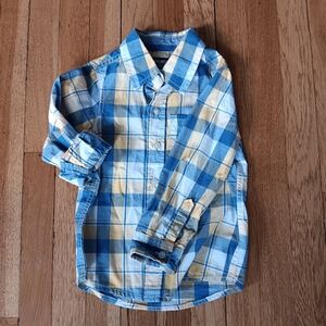 Blue and Yellow Plaid Kids Shirt